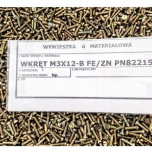 WKRĘT, ŚRUBA Z ŁBEM WALCOWYM M 3 x 12 (1 kg). PROMOCJA!!!