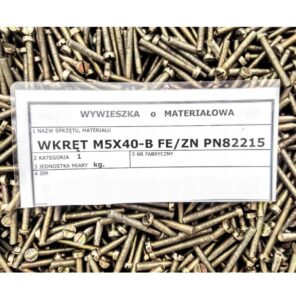 WKRĘT, ŚRUBA Z ŁBEM WALCOWYM M 5 x 40 (1 kg)