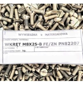 WKRĘT, ŚRUBA Z ŁBEM STOŻKOWYM 8 x 25 (1 kg)