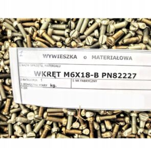 WKRĘT, ŚRUBA Z ŁBEM WALCOWYM M 6 x 18 (1 kg)