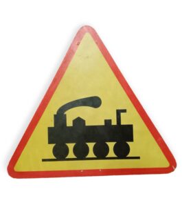 znak drogowy pełnowymiarowy - przejazd kolejowy bez zapór